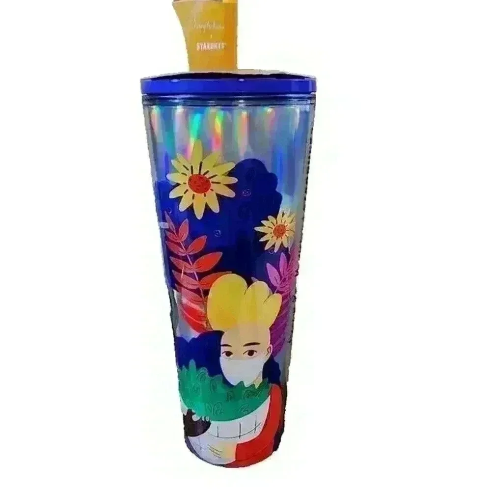 NEW Ananya Rao-Middleton + Starbucks 24 oz Holographic Plastic Insulated Tumbler